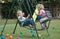 Kids on swing