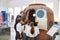 Kids and teacher look at a space capsule at a science centre