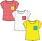 KIDS AND TEEN GIRLS WEAR GRAPHIC T SHIRTS SET WITH ALL OVER PRINT