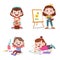 kids with their hobbies vector illustration