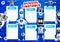 Kids timetable schedule with cartoon robots