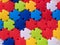 Kids toy many colorful vivid hexagon tiles