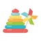 Kids toy, rubber pyramid and pinwheel toys