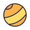 Kids toy, yellow rubber beach ball icon