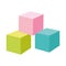 Kids toys color cubes cartoon isolated icon design white background