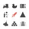 Kids toys glyph icons set