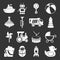 Kids toys icons set grey vector