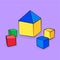 Kids toys illustration cubes bright colors