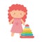 Kids toys little doll and pyramid object amusing cartoon