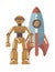 Kids toys, robot and rocket plaything boy games