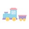 Kids toys train wagon icon design white background