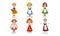 Kids in Traditional Costumes Set, France, Germany, Italy, Ukraine, Russia, Finland Vector Illustration