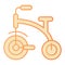 Kids tricycle flat icon. Tricycle bike orange icons in trendy flat style. Baby bike gradient style design, designed for