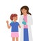 Kids vaccination and immunization against flu vector illustration