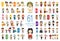 Kids Vector Characters Collection: Set of 61 Historical Ages and Civilizations in cartoon style.