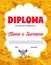 Kids vertical diploma with cheese and mouse