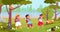 Kids walking in forest. Kid explore nature, children on natural activities. Child walk and exploring wildlife, girl boy