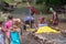 Kids watch as workers announce winning duck numbers