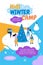 Kids Winter Camp Banner Flat Vector Illustration