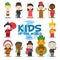 Kids of the world illustration: Nationalities Set 2. Set of 12 characters dressed in different national costumes