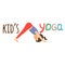Kids yoga logo design with girl