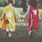 Kids Young Superhero Hold Hands Togetherness Word Concept