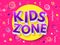 Kids zone cartoon inscription. Children playground vector concept