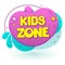 Kids Zone Label Text Banner Sign. Vector