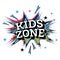 Kids Zone Word Comic Text in Pop Art Style