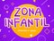 Kids Zone - zona infantil game banner design background. Playground vector child zone sign. Childhood fun room area