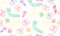 Kidâ€™s picture of insects butterflies, caterpillar and flowers, sun. Seamless pattern for wrapping paper, fabric and etc.