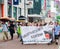 Kiel, Germany. 13th July, 2019.View of Participants of the demonstration