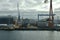 Kiel Harbour Shipyard germany clouded day