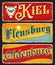 Kiel, Oldenburg, Flensburg german city plates