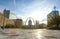 Kiener Plaza and the Gateway Arch in St. Louis, Missouri