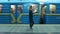 Kiev Academ 22-12-2018 Beautiful girl reading a book on the subway