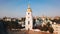 Kiev Kiyv Ukraine with Places of Interest. Saint Sophia`s Cathedral, square with Bohdan Khmelnytsky Monument. Aerial