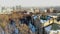 KIEV, KYIV , UKRAINE - NOVEMBER 18, 2018 : Aerial view of Beautiful landscapes of Kiev, ancient architecture. winter