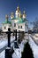 Kiev Pechersk Lavra churchyard in snow