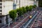 Kiev street Khreshchatyk top view. Roadway with cars