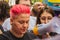 Kiev, Ukraine, 06.23.2019. LGBT parade, March of equality for the rights of gays, lesbians, transvestites. Gender non-binary