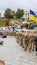 Kiev, Ukraine, 5 August 2022: farewell to the hero, solemn funeral and farewell ceremony, Khreshchatyk street and Maidan