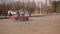 KIEV, UKRAINE - April 05, 2015: Red sport car drifting