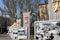 Kiev, Ukraine - April 3rd, 2019: Memorial alley with monument with soviet hero star medals to hero-cities of Great Fatherland War