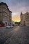 Kiev, Ukraine - August 30, 2016: Sunset on the street St. Andrew`s descent