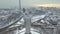 KIEV, UKRAINE December 30, 2016: Aerial view. Monument of World War II. City aerial view.The camera flies around the 102
