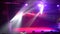 Kiev, Ukraine, Europe - November 2019: Rays of concert light. Scene during the concert