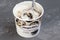KIEV, UKRAINE - January 03, 2021: Mini cup of `Haagen Dazs` flavored vanilla ice cream with Oreo