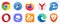 Kiev, Ukraine - January 15, 2021: Set popular logos internet browser. Google Chrome, Mozilla Firefox, Microsoft Edge, Internet