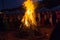 Kiev, Ukraine - July 06, 2017: Celebration of Ivan Kupala. People dance, make wreaths and jump